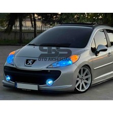 STS Oto Aksesuar Peugeot 207 Cupra R Uyumlu Ön Lip Mat Siyah Ön Tampon Lip