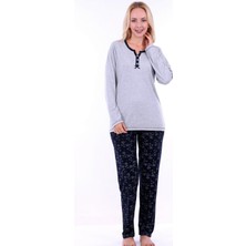 Etoile Evia Kadın Pijama Takımı Pamuklu Gri