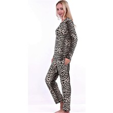 Etoile Leopar Desenli Pamuklu Kadın Pijama Takımı Evia