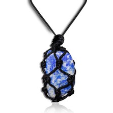 Tesbih Atölyesi Sertifikalı Ayarlanabilir Makrome Doğal Lapis Lazuli Taşı Kolye