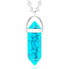 Tesbih Atölyesi Sertifikalı Açık Doğal Turkuaz Taşı Kolye