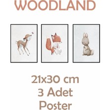 Piksel Grafik Woodland Yapışkanlı Poster Seti