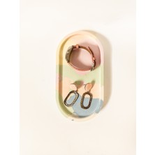 Kedi Creative Arts Batik Beton Oval Tray Altlık