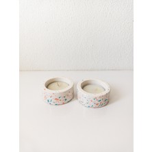 Kedi Creative Arts Terrazzo 2'li Mini Tealıght Mumluk