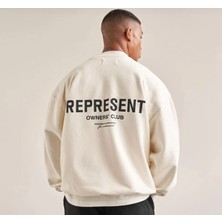 Amor Man Büyük Beden Özel Tasarım Represent Sırt Baskılı 3 Iplik Oversize ErkekSweatshirt