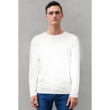 Rock&Roll Düz Beyaz, Antrasit Uzun Kollu Erkek T-Shirt 2'Li Eko Paket