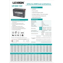 Lexron 12V 9AH Kuru Tip Akü