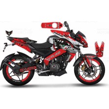 Kaly Bajaj Pulsar 200 NS Rossi Sticker Set Kırmızı