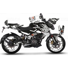 Kaly Bajaj Pulsar 200 NS White Flou Design Sticker Set