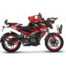 Kaly Bajaj Pulsar 200 NS Red Flou Design Sticker Set Kırmızı Siyah