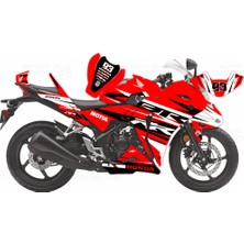 Kaly Honda CBR 250 R Eski Kasa RR Lines Design Sticker Set Kırmızı-Siyah-Beyaz