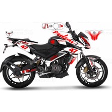 Kaly Bajaj Pulsar 200 NS Naked Sport White Design Sticker Set No:47
