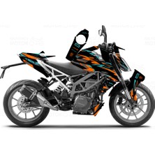 Kaly KTM Duke DK002 Design Siyah Turuncu Turkuaz (2017-2022)