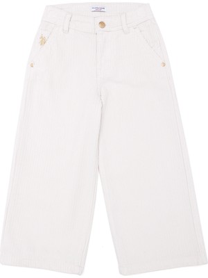 U.S. Polo Assn. Kız Çocuk Ekru Kanvas / Chino Pantolon 50254125-VR019