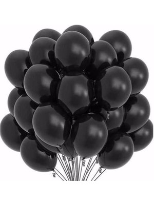 Parti Station Lastik Lateks Mat Balon 50 Adet Kırmızı Siyah Sarı Turuncu Pembe Mavi Mor Yeşil Küf Yeşili Şeffaf Lacivert Fuşya Gri Kahverengi