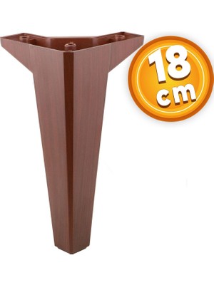 Nzb Lüks Mobilya Kanepe Sehpa Tv Ünitesi Koltuk Ayağı 18 cm Ahşap Desenli Kahverengi Baza Ayak