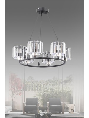 Esslight Peri 6'lı Modern Kristal Başlıklı Sarkıt Avize