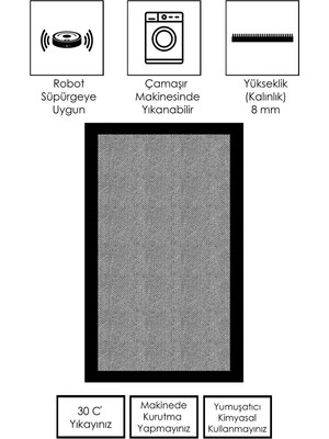 Ruglod Makinede Yıkanabilir Kaymaz Taban Leke Tutmaz Salon Halısı Mutfak Halısı ve Yolluk