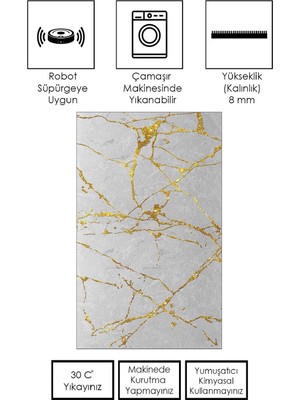 Ruglod Makinede Yıkanabilir Kaymaz Taban Leke Tutmaz  Salon Halısı Mutfak Halısı ve Yolluk