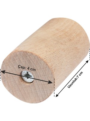 X-Perk Masa Sandalye Ünite Kanepe Mobilya Koltuk Ahşap Ayak Yükseltici 6'lı Set Boy 7 cm Çap 4 cm