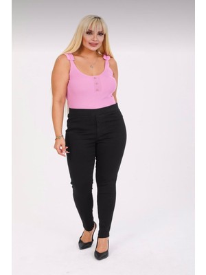 Moda Mark Real Kadın Beli Lastikli Kot Tayt Pantolon / Toparlayıcı /yüksek Bel /büyük-Küçük-Beden