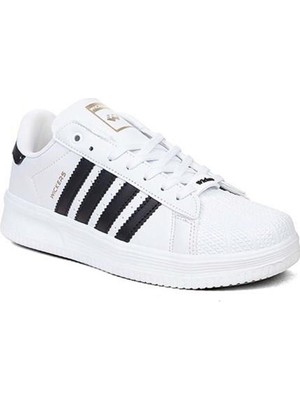 Nesil Shoes Wickers 2555 Beyaz Siyah Erkek Spor Ayakkabı
