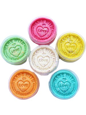 ChildGen Doğal Oyun Hamuru - 6lı Glitter Set 6X125 gr