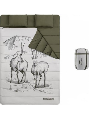 Naturehike Zarf Tarzı Yastıklı Çift Kişilik Pamuklu Uyku Tulumu ( Tibetan Antelope )
