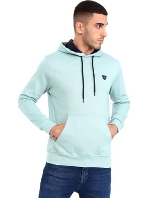 Rey Polo 403 Erkek Kapüşonlu Kanguru Cepli Uzun Kollu Pike Basic Sweatshirt