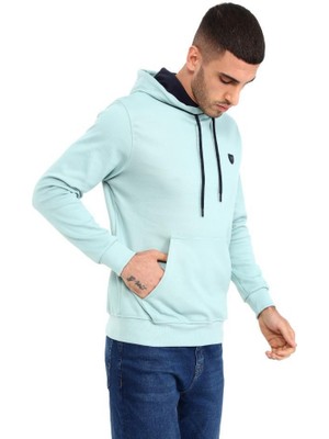 Rey Polo 403 Erkek Kapüşonlu Kanguru Cepli Uzun Kollu Pike Basic Sweatshirt