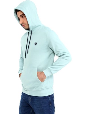 Rey Polo 403 Erkek Kapüşonlu Kanguru Cepli Uzun Kollu Pike Basic Sweatshirt