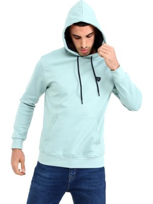 Rey Polo 403 Erkek Kapüşonlu Kanguru Cepli Uzun Kollu Pike Basic Sweatshirt