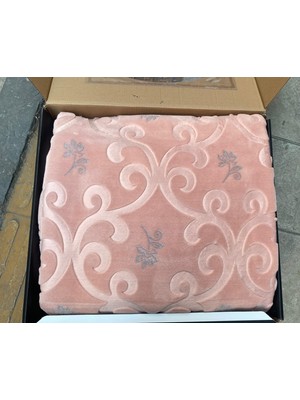 Merinos Pırıltı Embos Çift Kişilik Battaniye -Gül Defne-Güzgülü