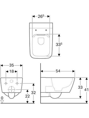 Isvea Geberit Icon Square Rimfree Asma Klozet T54 501.651.01.1 ( Klozet Kapağı Dahildir )