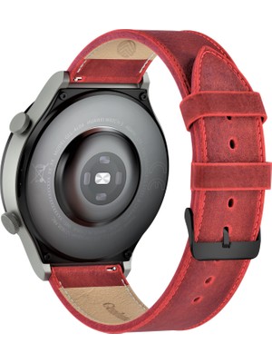 Vagave Huawei Watch Deri Kordon 22mm 46mm Watch GT4 Gt 2 3 4 5 Pro Se 2e Huawei Watch 4 Pro Ultimate Elite Gt2 E Gt2e Gt2pro Gt3 Pro Gt3pro Deri Kordon Kayış Kırmızı