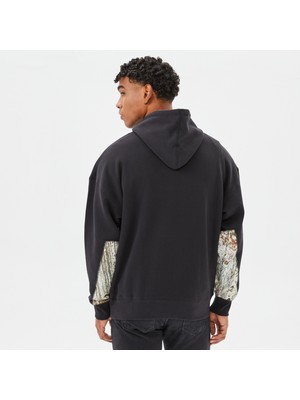 Timberland Aop Erkek Siyah Kapüşonlu Sweatshirt