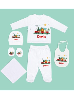 Bk Kids Kişiye Özel Hastane Çıkışı, Bebek Kıyafeti, Yeni Doğan Bebek Hediyesi, 6 Parça Beyaz Bebek Elbise Giyim Seti-25