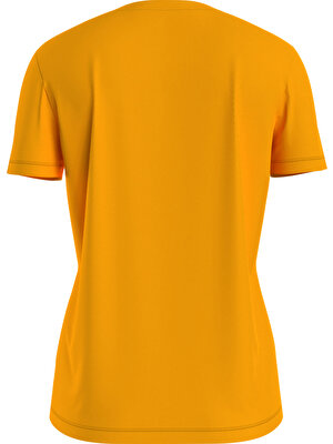 Tommy Hilfiger Bisiklet Yaka Sarı Kadın T-Shirt WW0WW28681ZF4