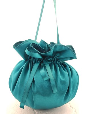 Petrol Yeşili Gelin Takı Kesesi,Moda Nur gelin Takı Kesesi