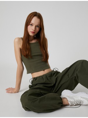 Koton Crop Atlet Basic İnce Askılı Biye Detaylı