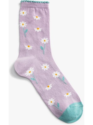 Koton Çiçekli Soket Çorap