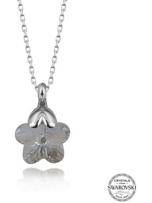 Gumush Swarovski Crystal Taşlı Papatya Gümüş Kadın Kolye
