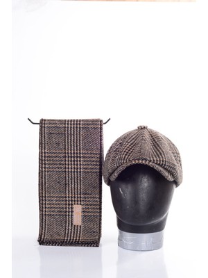 mercantoptan David Beckham Model Peaky Blinders Ekoseli Kışlık Kasket Şapka Atkı Hediyeli Kombin