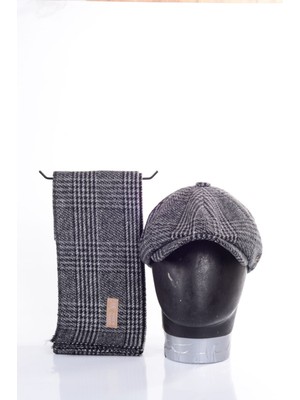 mercantoptan David Beckham Model Peaky Blinders Ekoseli Kışlık Kasket Şapka Atkı Hediyeli Kombin