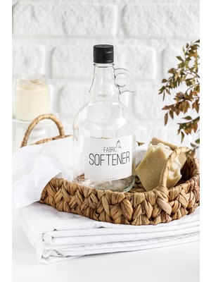 Cam Şişe Etiketli Yumuşatıcı Doldurma Şişesi 1 Lt (Fabric Softener)