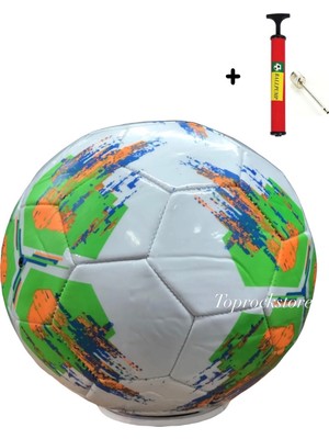 Top Rock Store Dikişli Futbol Topu 5 Numara 3 Astar Şişirme Pompası Hediyeli