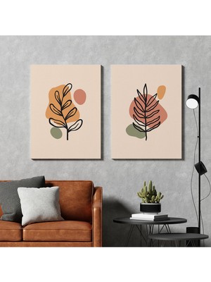 2'li Set Tablo Minimal Art Soyut Modern Dekorasyon Kanvas Oturma Odası Yatak Odası