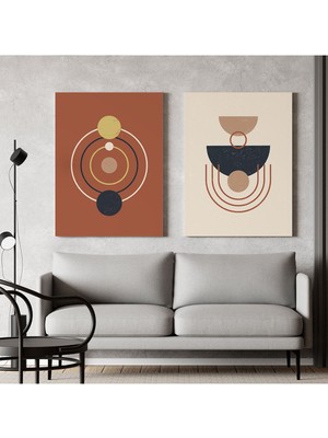 2'li Set Tablo Minimal Art Soyut Modern Dekorasyon Kanvas Oturma Odası Yatak Odası