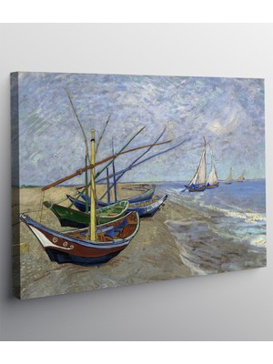 Tablopro Vincent Van Gogh - Fishing Boats On The Beach At Saintes Maries Tablo - 30CM x 40CM