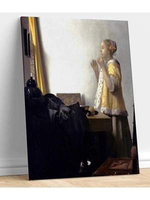 Johannes Vermeer Inci Gerdanlığı ile Kadın Kanvas Tablo Ev Oda Dekorasyon